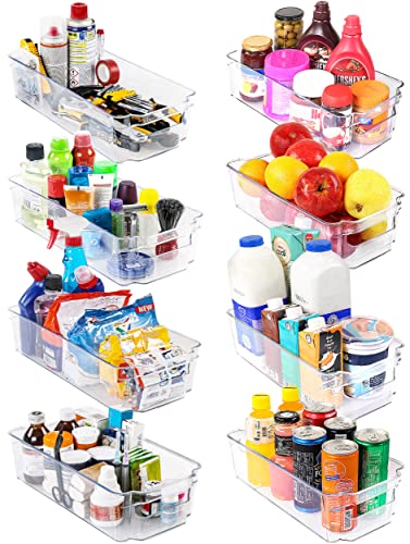 Utopia Home Set of 8 Pantry Organizers-Includes Organizers - Organizers for Freezers, Kitchen Countertops and Cabinets-Clear Pla