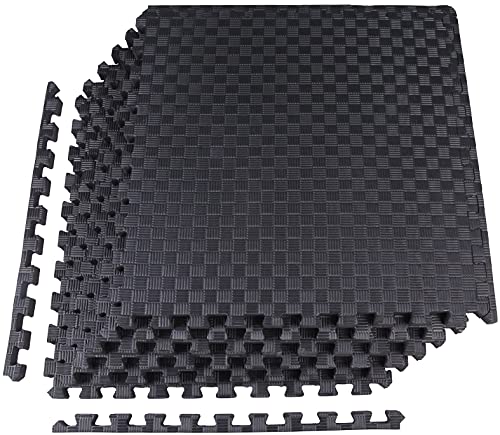 BalanceFrom 1" EXTRA Thick Puzzle Exercise Mat with EVA Foam Interlocking Tiles for MMA, Exercise, Gymnastics and Home Gym Prote