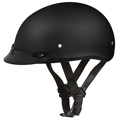 Daytona Helmets Lead Daytona Helmets Half Skull cap Motorcycle Helmet - DOT Approved Dull Black] XL] WVisor]