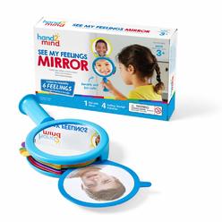 hand2mind see my feelings mirror, social emotional learning, shatterproof mirror for kids, anger management toys, anxiety rel