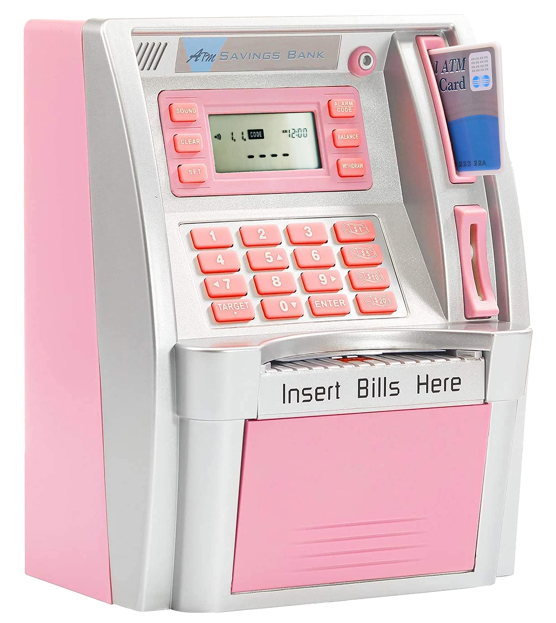 goodsFederation 2022 Upgraded-ATM Savings Bank, Mini Money Bank Machine for Real Money with Debit card, coin Recognition,Balance