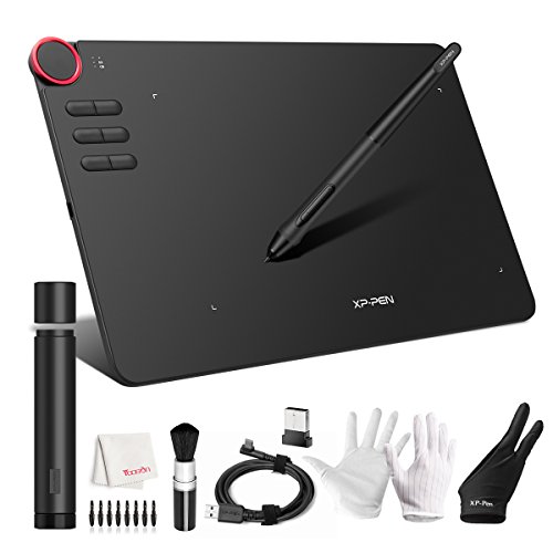 XP-PEN DECO-03 Wireless Drawing Tablet, Graphic Tablet with 8192 Level Pen, Dial Knob, 6 Express Keys Work with Adobe PS, AI, SA