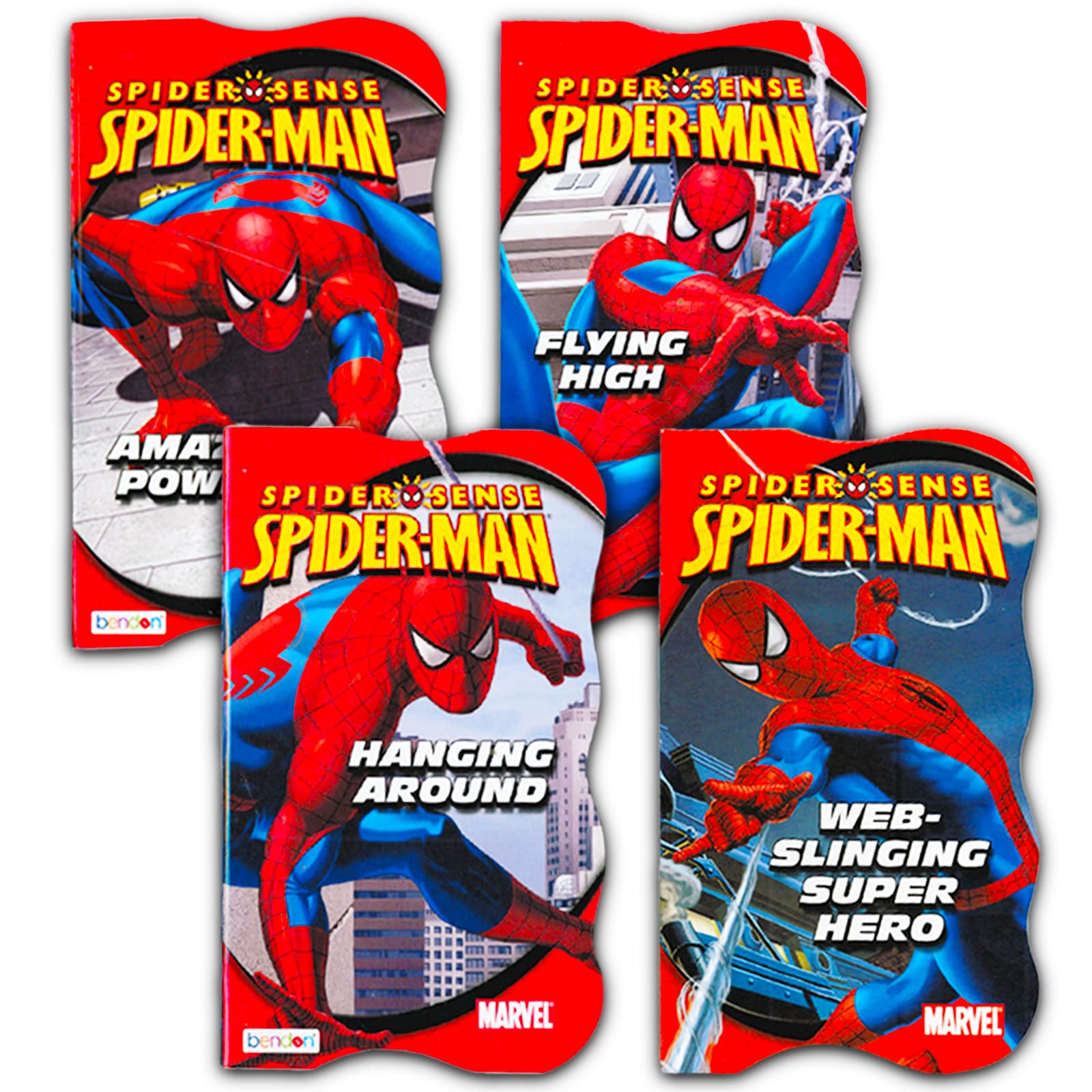Marvel Shop Marvel Spiderman Board Book Set - Bundle with 4 Amazing Spiderman Superhero Board Books for Boys, girls (Spiderman Reading Book