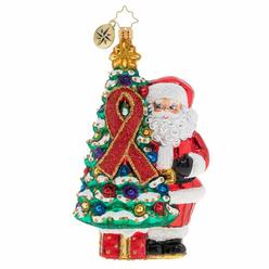 christopher Radko Hand-crafted European glass christmas Decorative Figural Ornament, AIDS Awareness christmas Tree