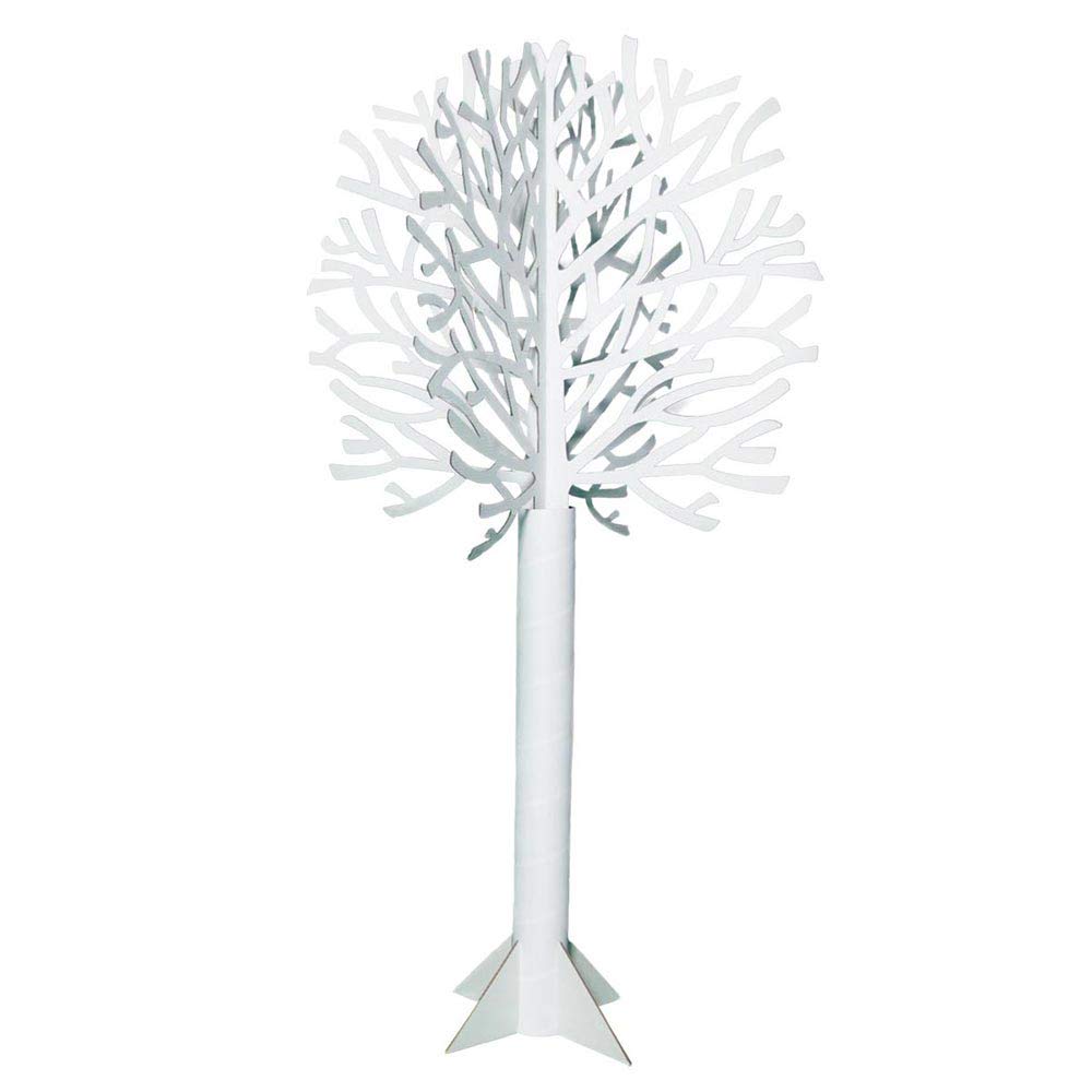 TcDesignerProducts Die-cut White Tree, 7 Feet 4 Inches High x 46 Inches Diameter