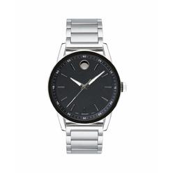 Movado Mens Museum Sport Stainless Steel Watch with a Printed Index Dial, SilverBlack (0607225)