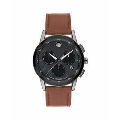 Movado Mens Museum Sport chronograph Watch with a Printed Index Dial, BrowngreyBlack (0607290)