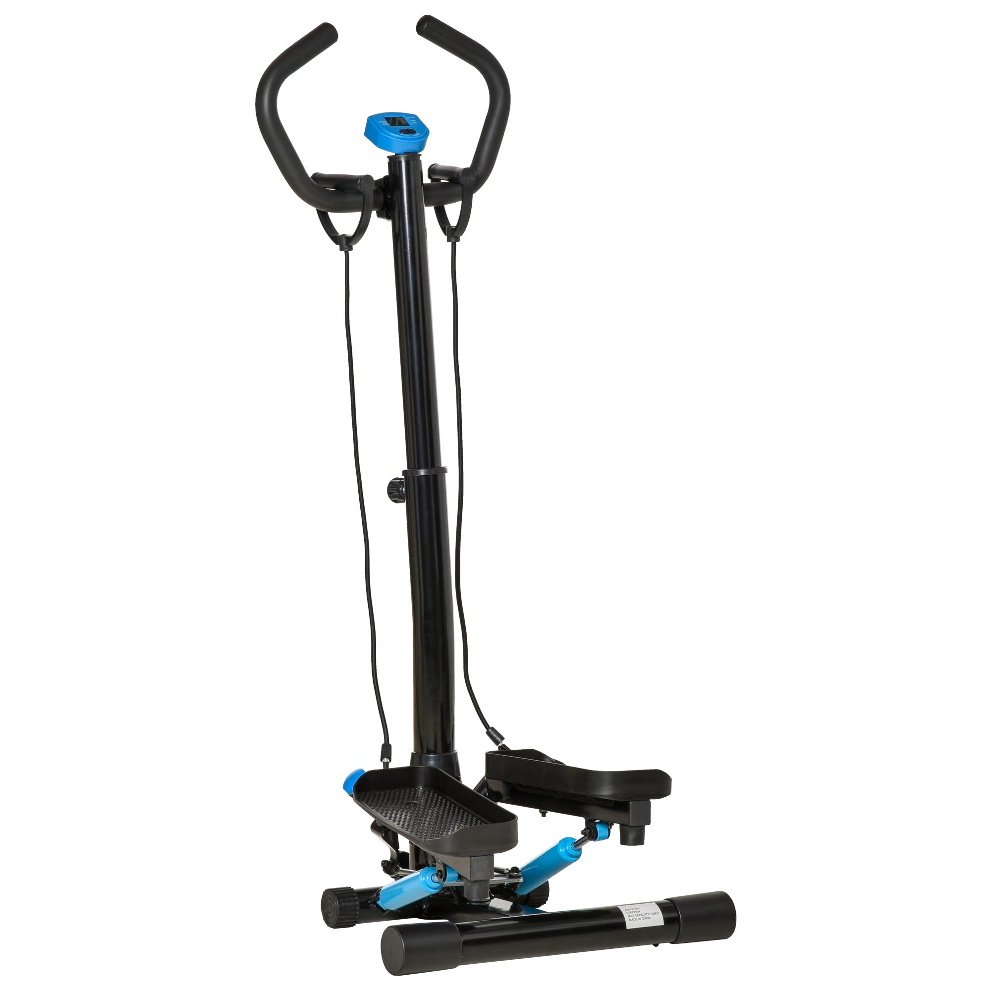Soozier Twist Stepper Machine with Resistance Bands, Adjustable Workout Fitness Equipment with Handle Bar and LcD Display for Ho