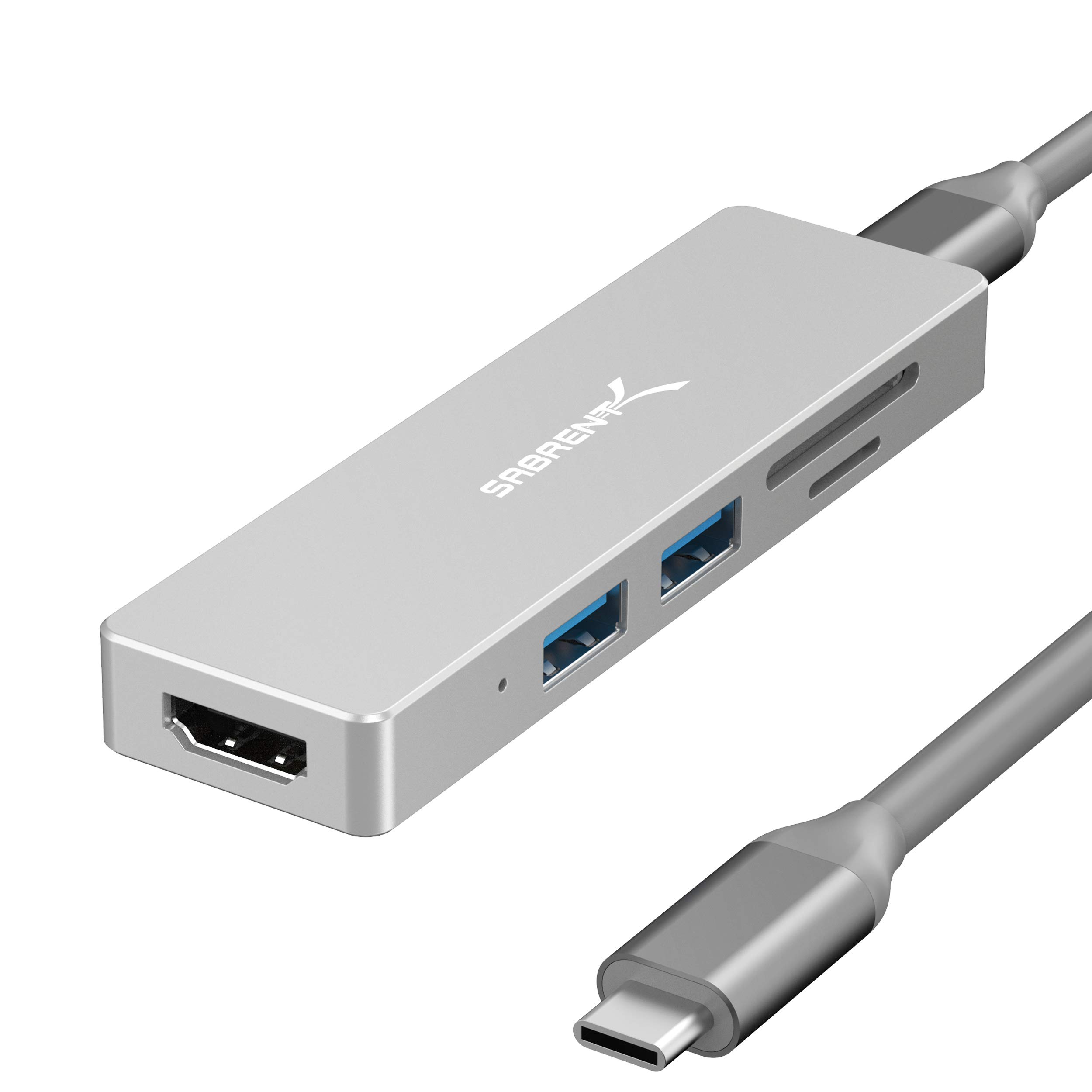 SABRENT 5 in 1 USB c Multi-Port HUB for Windows & Mac OS  SD & Micro SD card-Reader  HDMI 20 Port - Up to 4K @30Hz  2 x USB 30 P