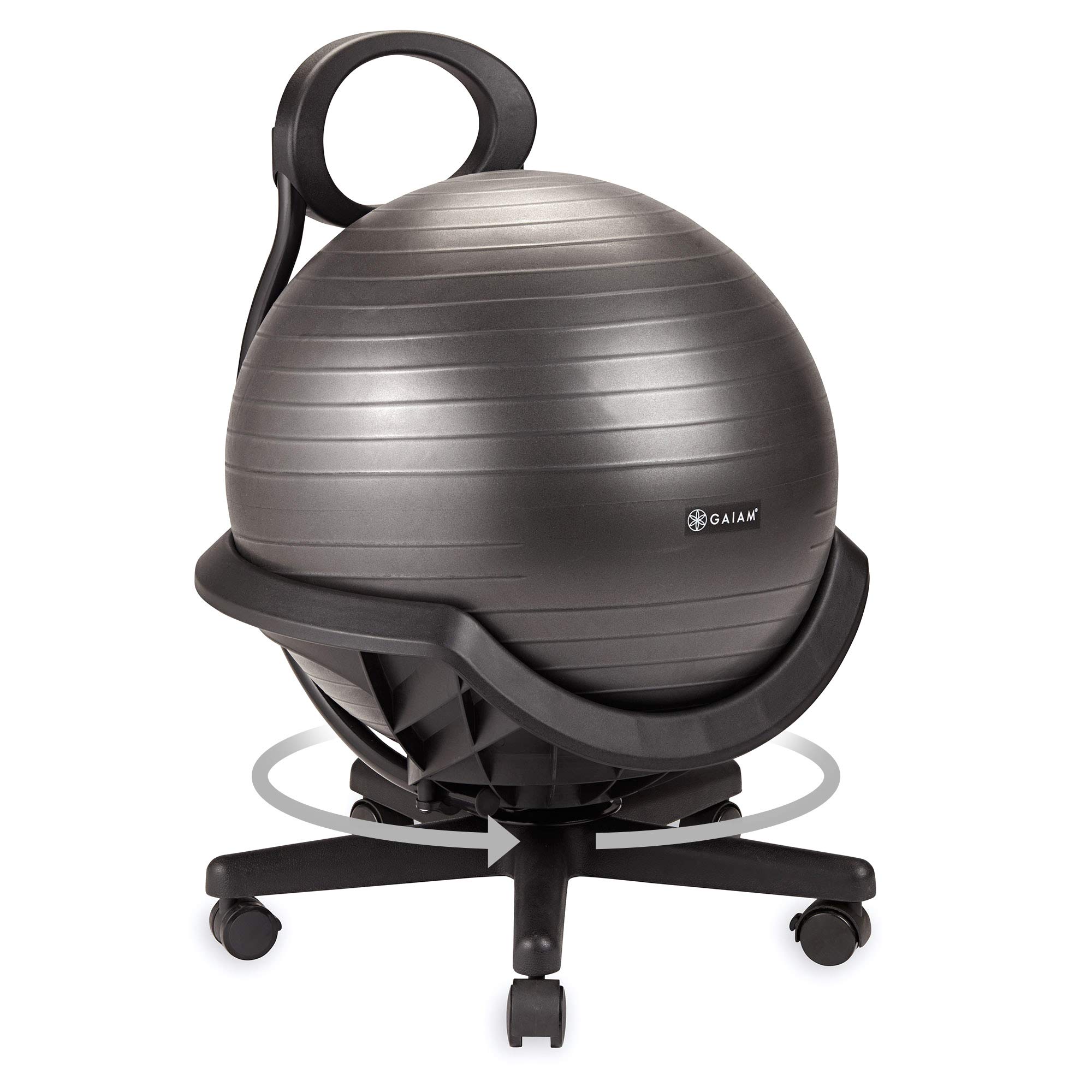 gaiam Ultimate Balance Ball chair with Swivel Base - Premium Exercise Stability Yoga Ball Ergonomic chair for Home and Office De