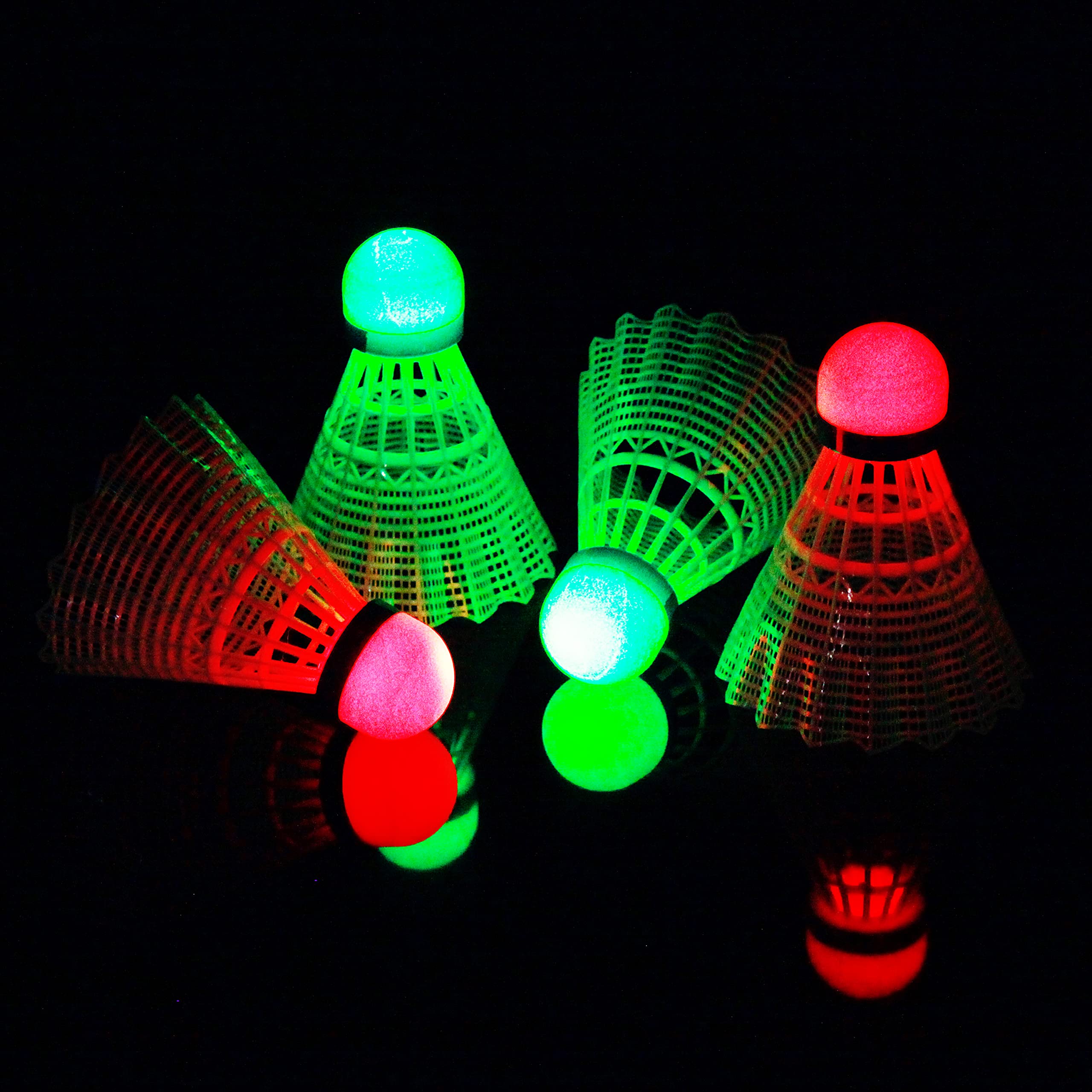 E-Jet LED Badminton Shuttlecocks, Badminton Birdies 4pcs - Lighting glow in The Dark Night, White (EOB332562020)