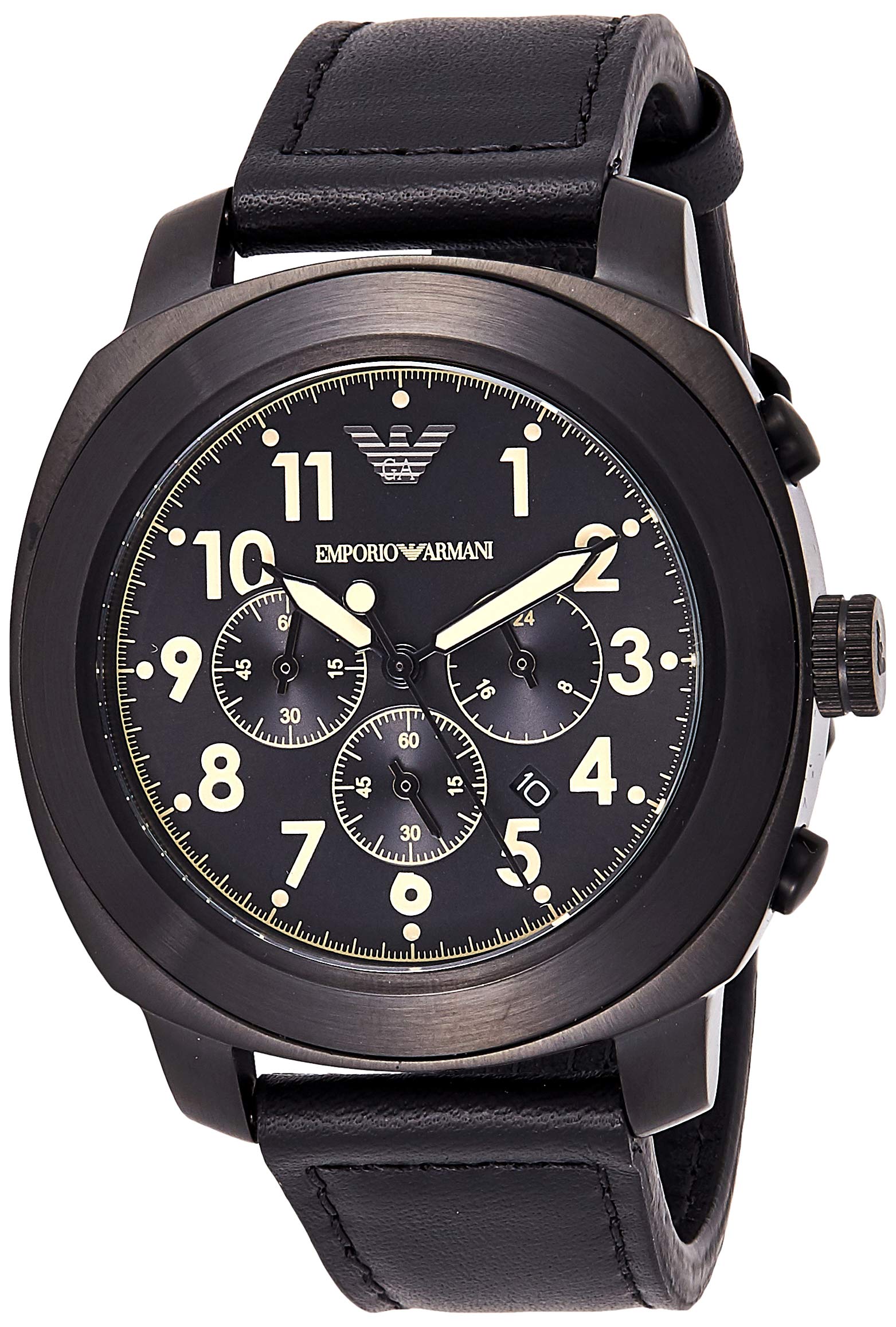 Emporio Armani Mens AR6061 Sport Black Leather Watch