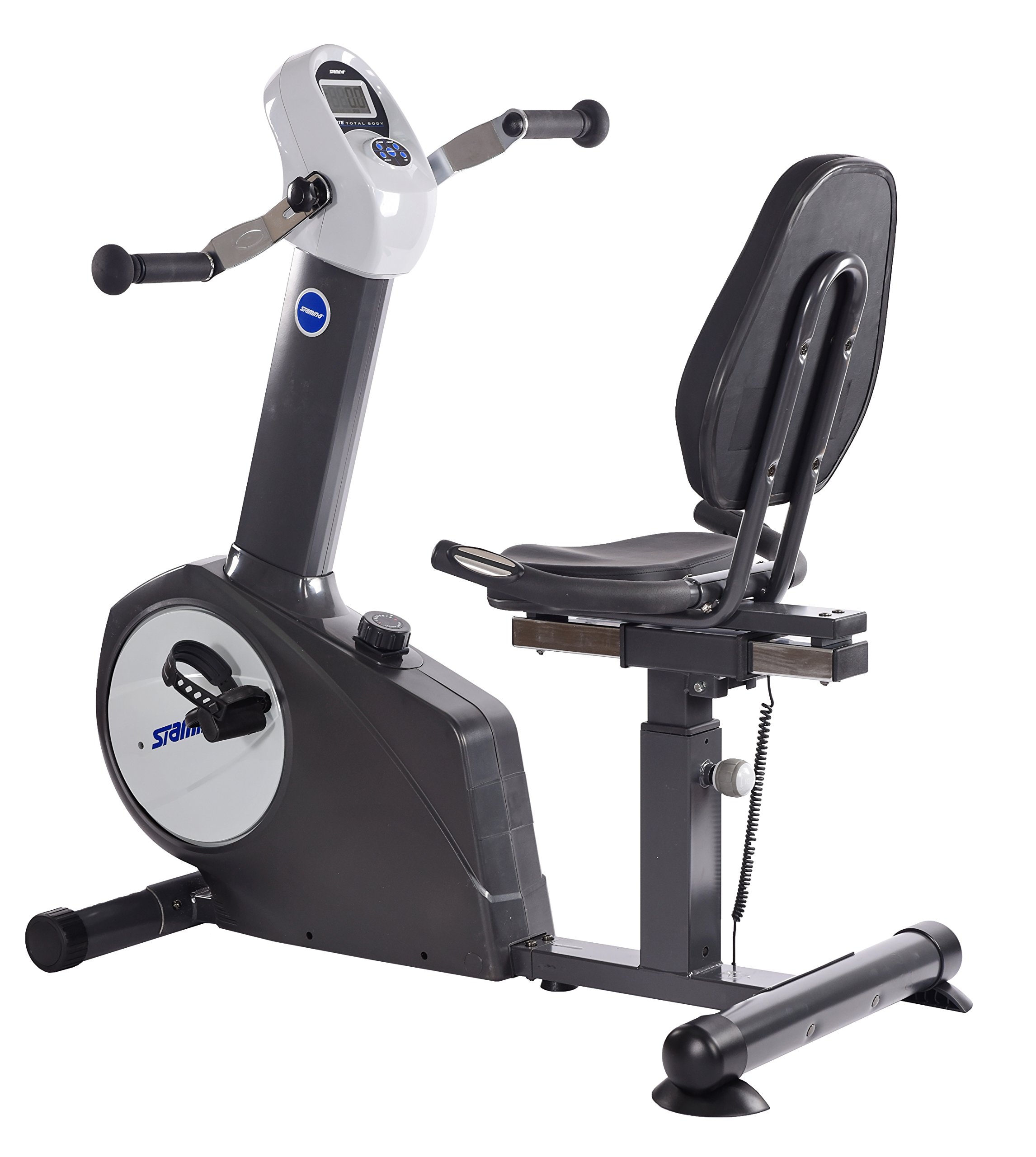 Stamina Elite Total Body Recumbent Exercise Bike w with Arm Exerciser & Smart Workout App, No Subscription Required - Stationary