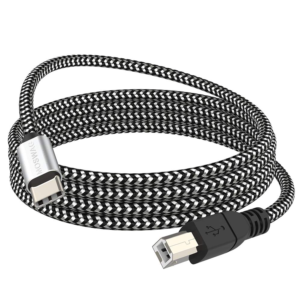 MOSWAg 66FT2M USB c Printer cable Type c to USB MIDI cable for Samsung Huawei Laptop MacBook to Midi controller,Midi Keyboard,Pr