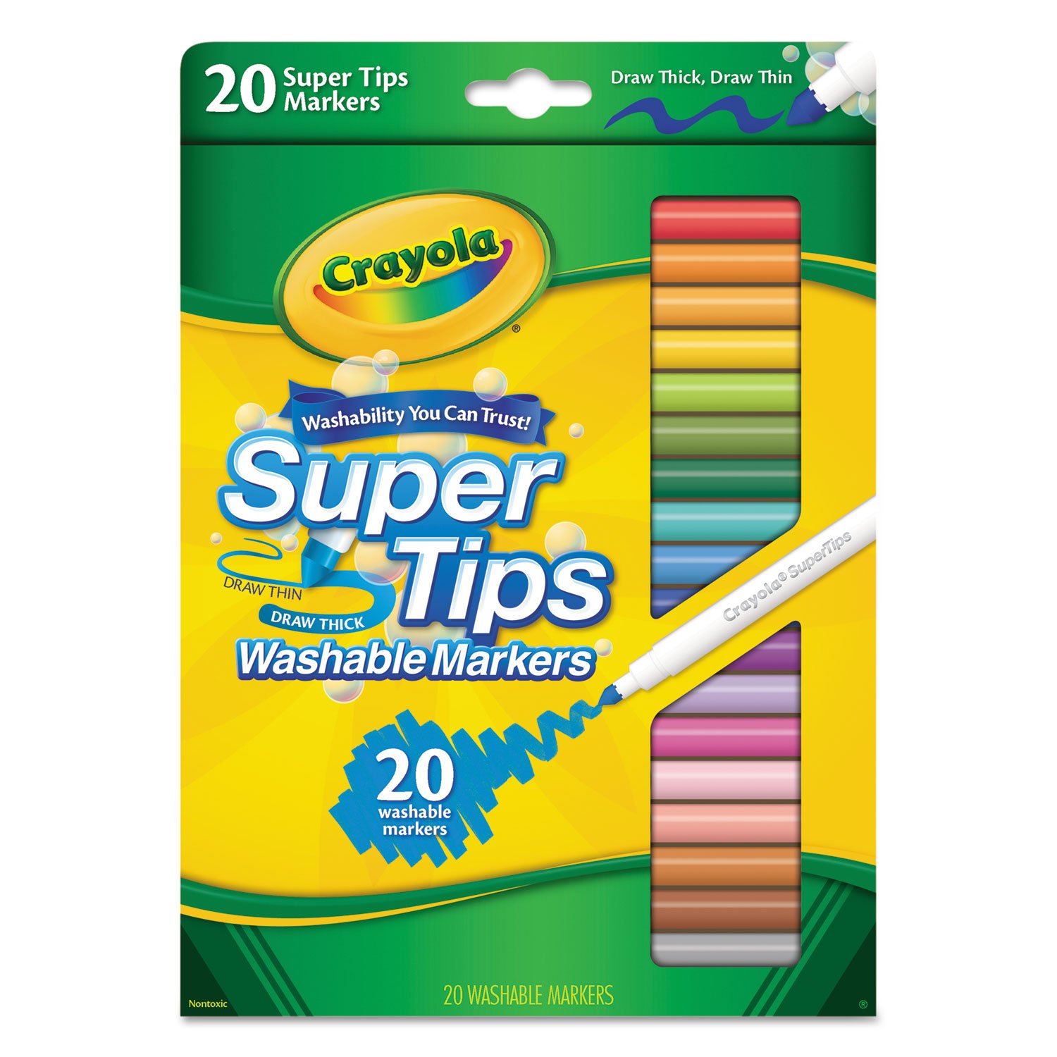 lovithanko crayola 588106 Washable Super Tips Markers, Assorted, 20Set