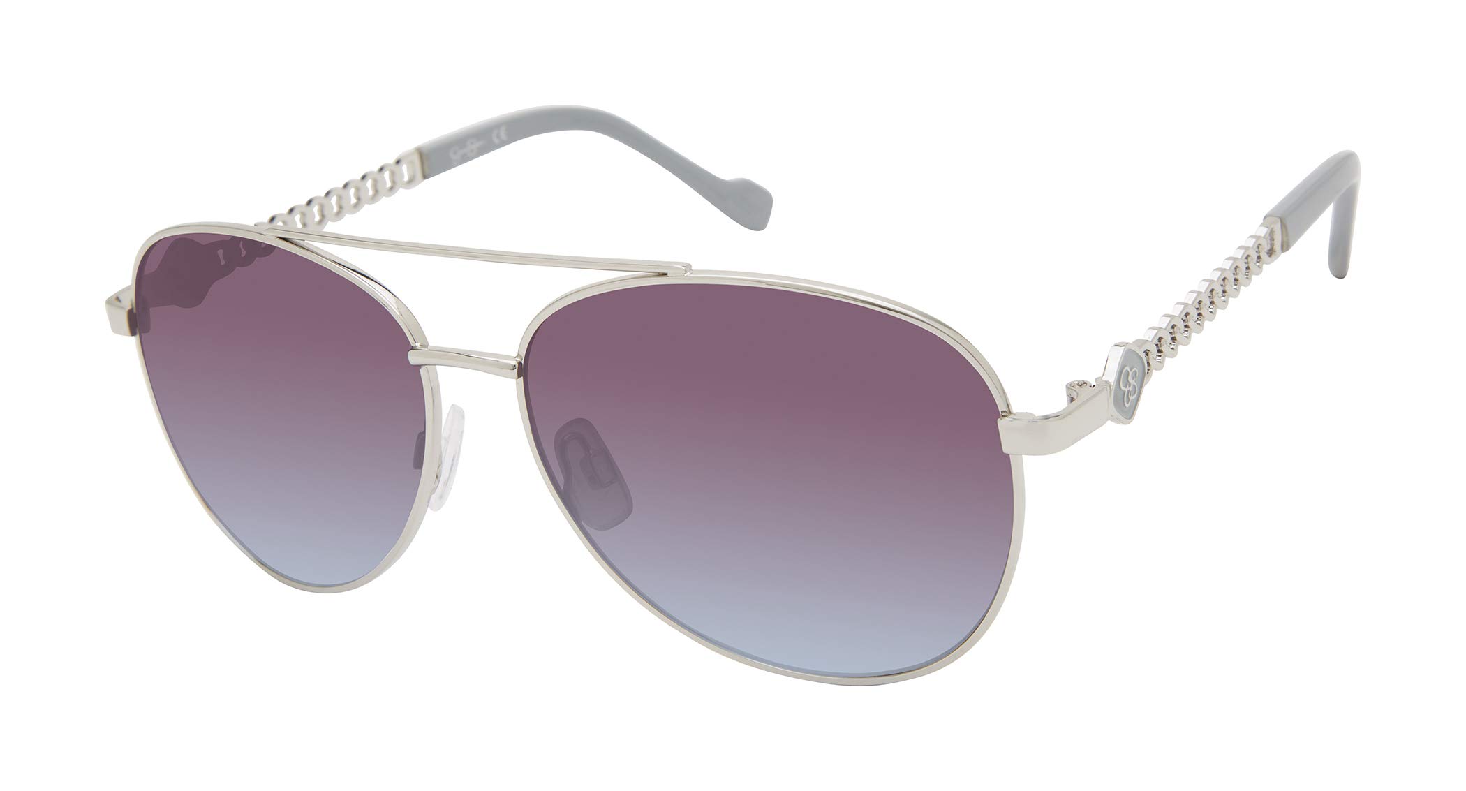 Jessica Simpson J5982 Dashing Metal Aviator Sunglasses with UV Protection glam gifts for Women, 60 mm, Silver