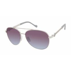 Jessica Simpson J5982 Dashing Metal Aviator Sunglasses with UV Protection glam gifts for Women, 60 mm, Silver