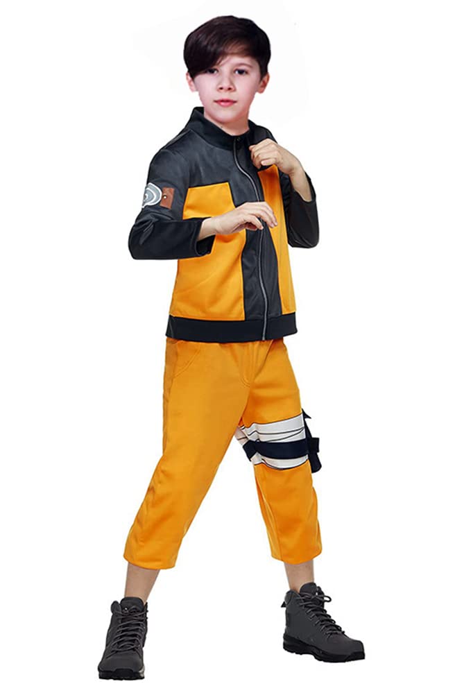 Yakogy Anime Hoodie Pants Set Halloween cosplay Jacket Boys Pretend Play costume Kids,M
