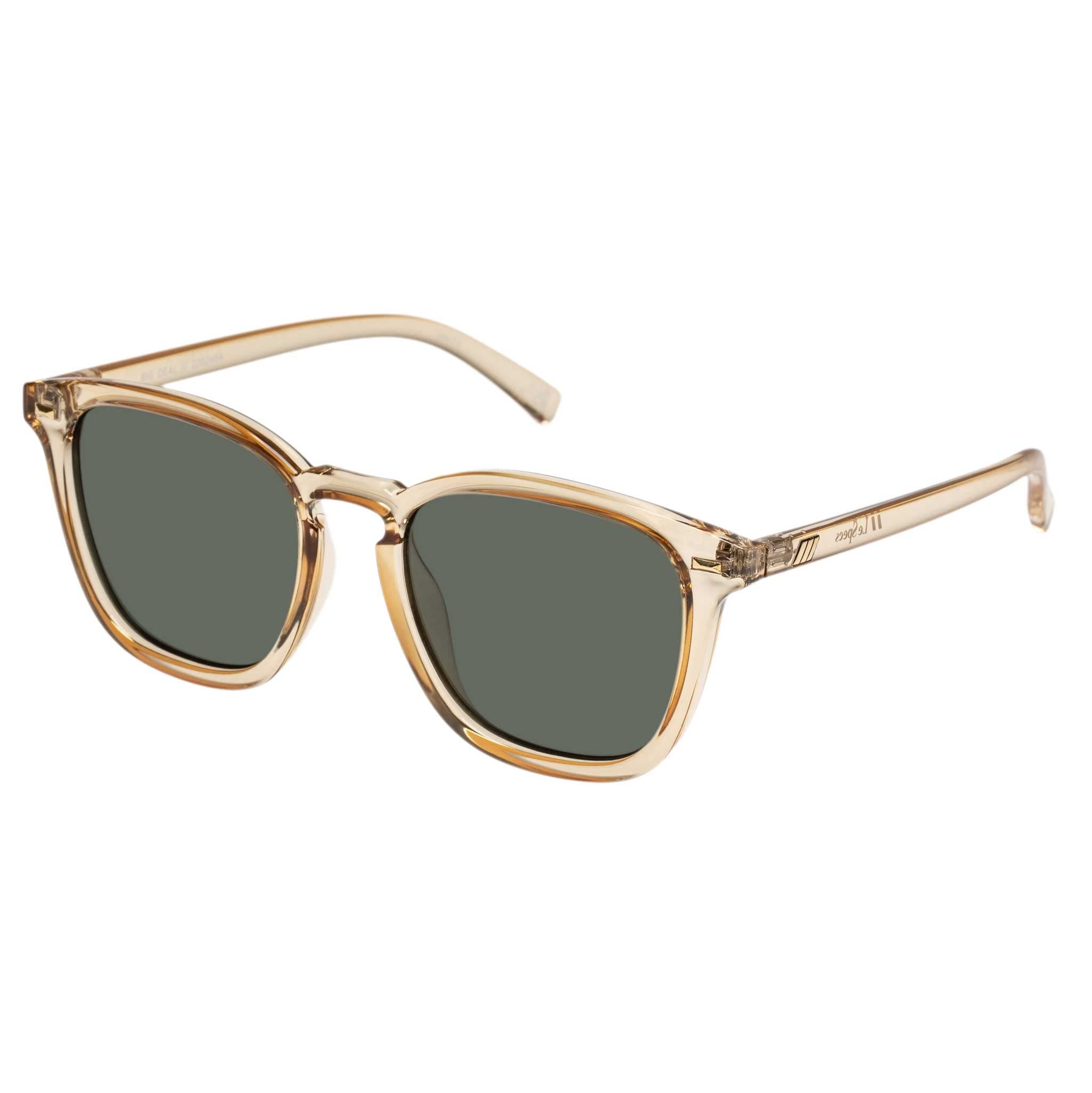 Le Specs Womens Big Deal Sunglasses, Sand, Tan, green, One Size