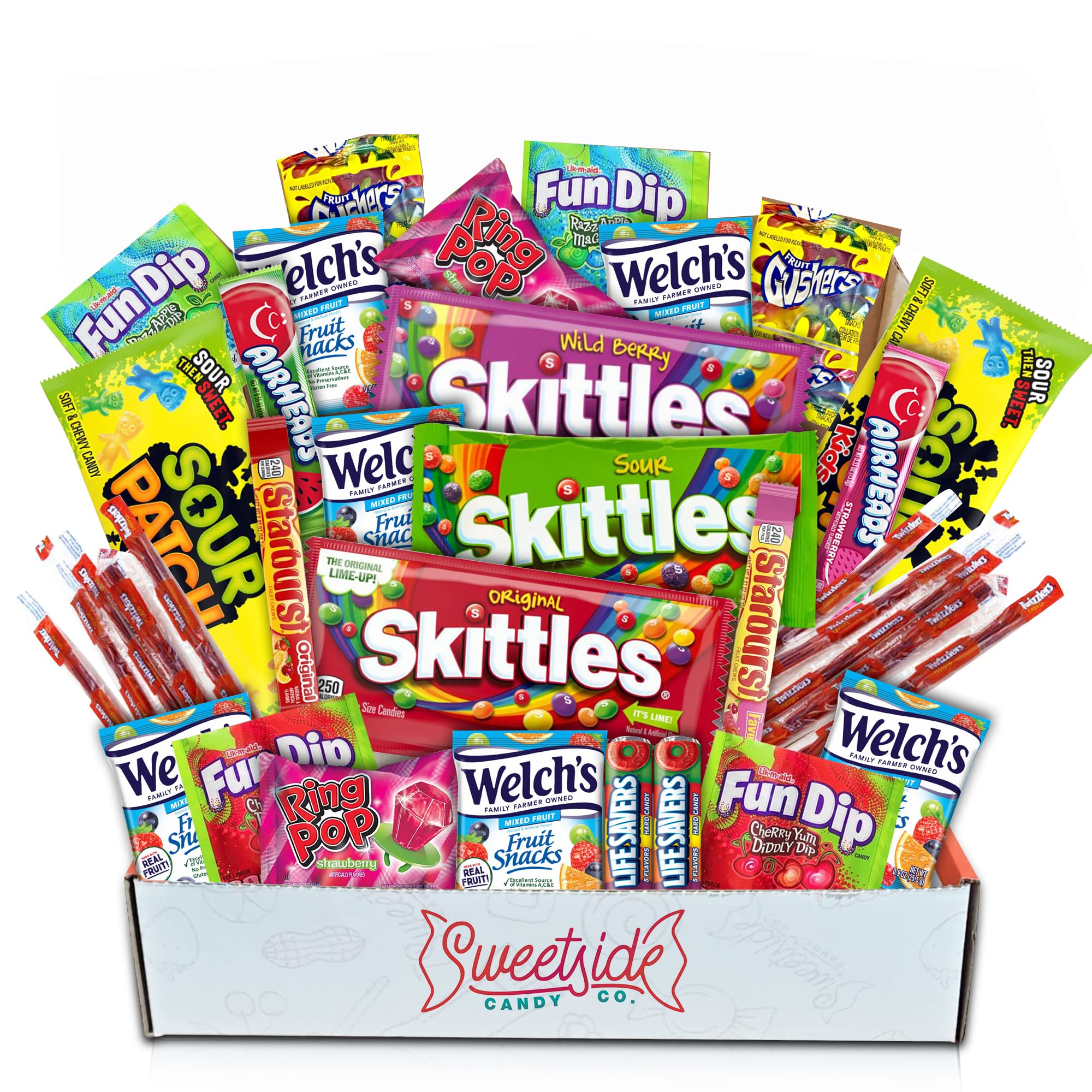 SWEETSIDE cANDY cO candy Box Snack Box Variety Pack - care Package Food gift Baskets for Women and Men - Birthday Box, Movie Night, Inmate care Pac