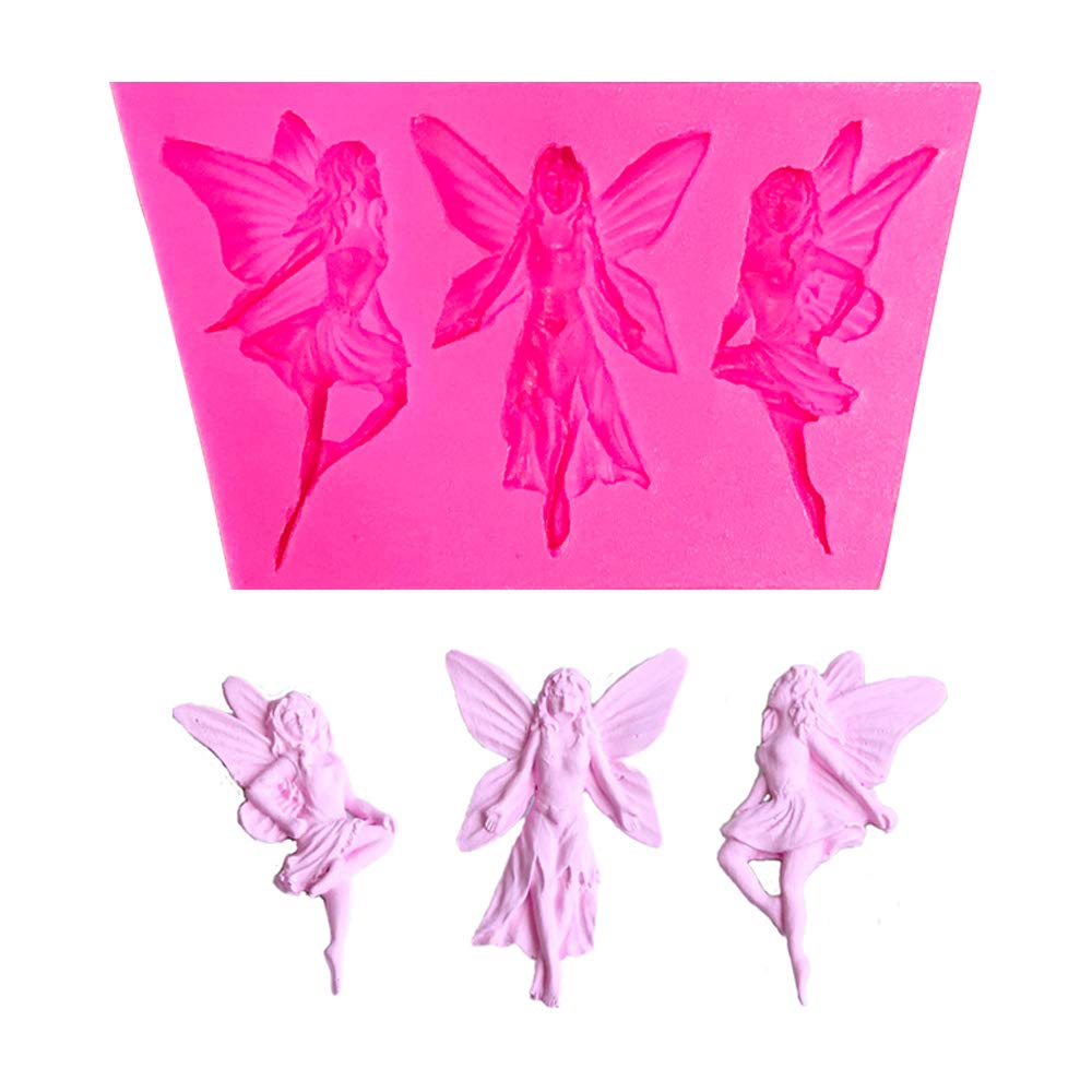 Seedomes 1pc Lovely Three Fairies Angle Shape Silicone Mold for DIY candy Soap Mould crystal Jelly Shots Pudding Desserts gum Paste choco