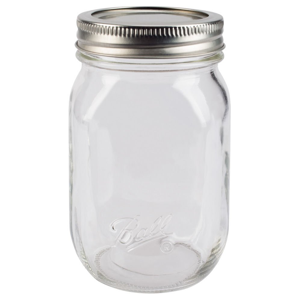 pint jar Ball canning - Jars Smooth Sided Regular Mouth 16 Oz - case of 1 - 12 count