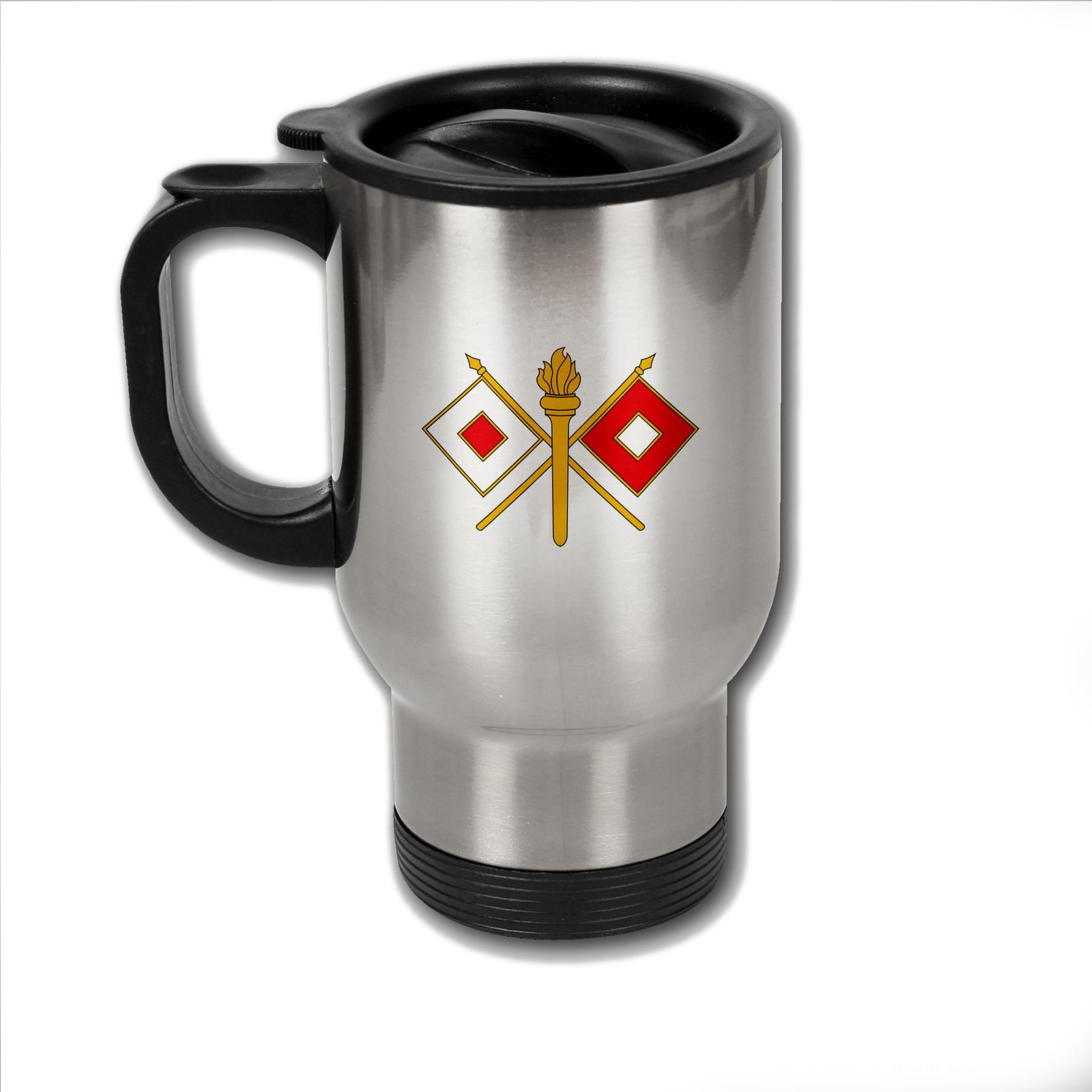 ExpressItBest Stainless Steel coffee Mug with US Army Signal corps branch insignia