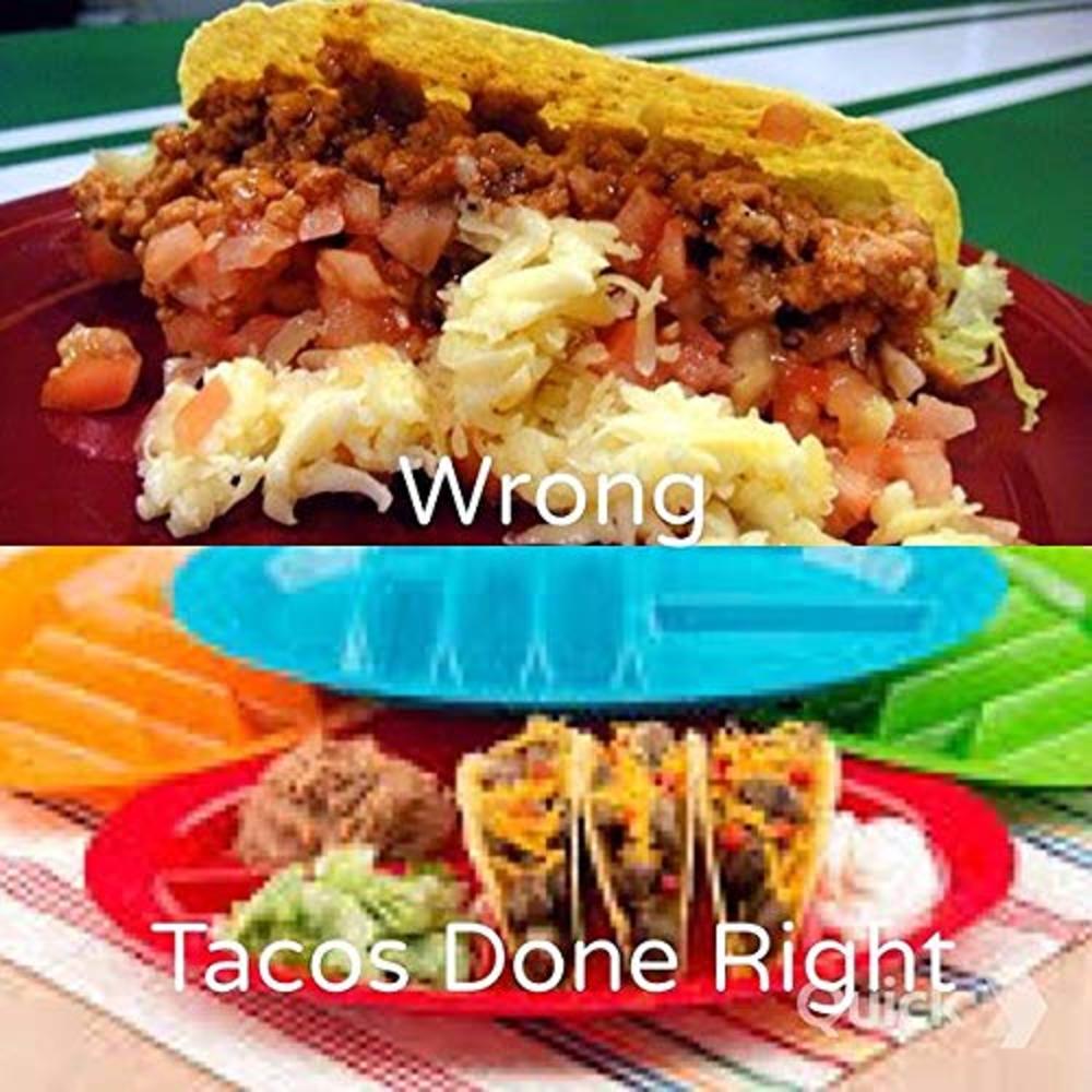 Jarratt Industries Official Taco Plate Fiesta Taco Holder, Jarratt Industries Divided Taco Plates, Made in the USA, Microwave and Dishwasher Safe, 