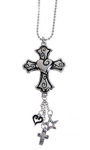 Ganz CROSS Silver Car Charm Ornmament with Dangles