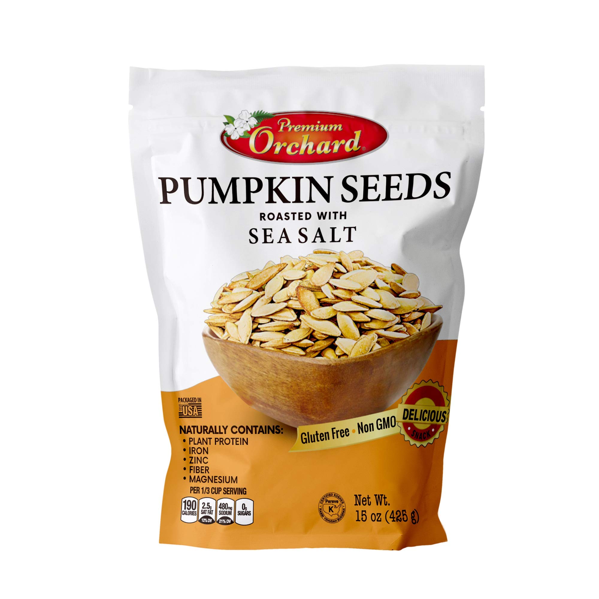 Premium Orchard Pumpkin Seeds Oven Roasted with Sea Salt (1 Bag) by PREMIUM ORcHARD