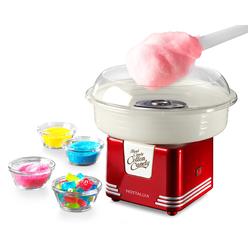 Nostalgia Retro Hard and Sugar Free countertop Original cotton candy Maker, Includes 2 Reusable cones and Scoop - Red
