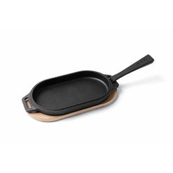 ooni cast iron sizzler plate - sizzler cast iron pan - cast iron cookware with removable handle - cast iron griddle - pre-sea