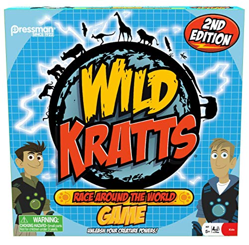 Pressman Toy Pressman Wild Kratts Race Around the World Board Game Multicolor, 5"