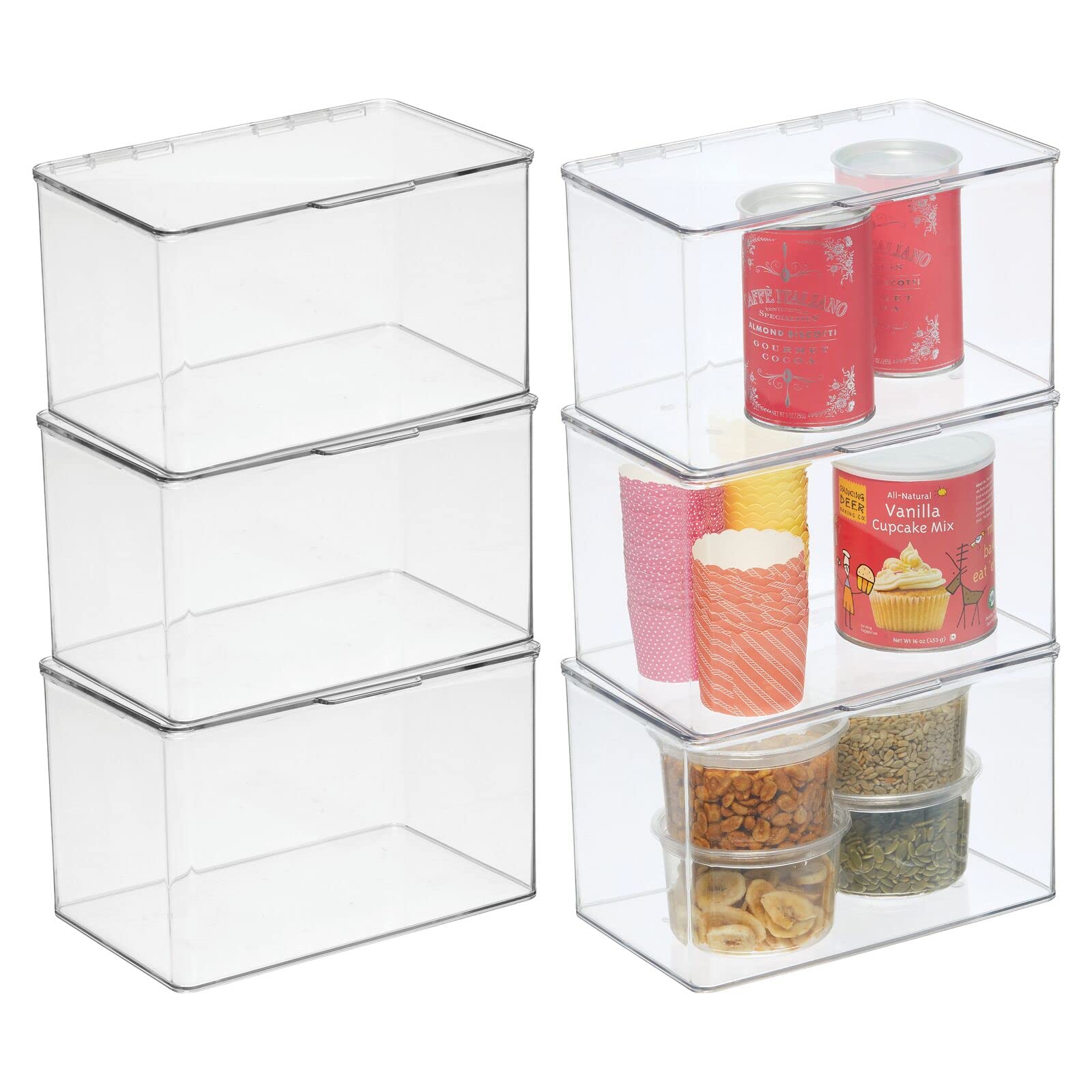 mDesign Plastic Kitchen Pantry and Fridge Storage Organizer Box