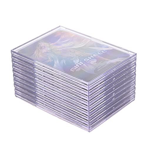 Tpoael Cards Sleeves Top Loaders 10 Hard Acrylic Card Protector Clear Card Brick + 2 Display Stand Fit for Trading Cards,Standard Sport