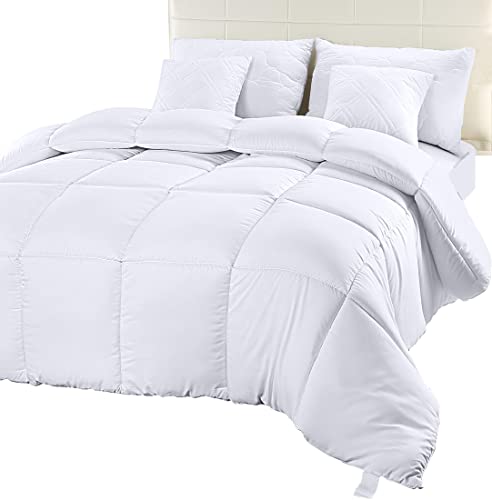 Utopia Bedding Comforter Duvet Insert - Quilted Comforter with Corner Tabs  - Box Stitched Down Alternative Comforter (Full, Whit