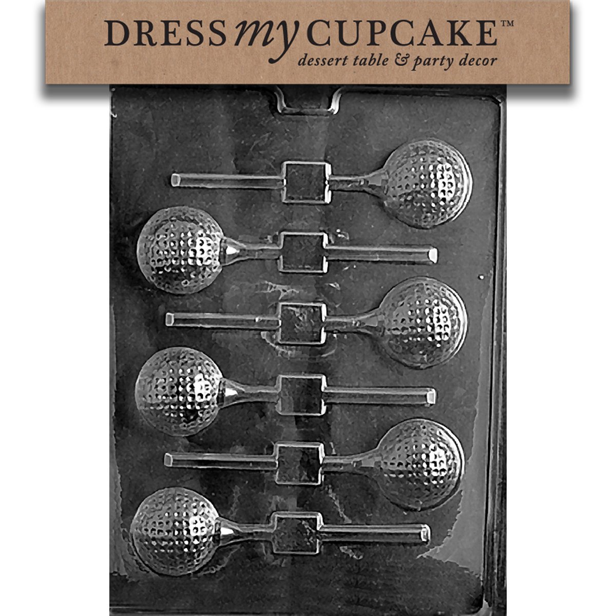 Dress My cupcake golf Ball Lollipop chocolate Mold - S071