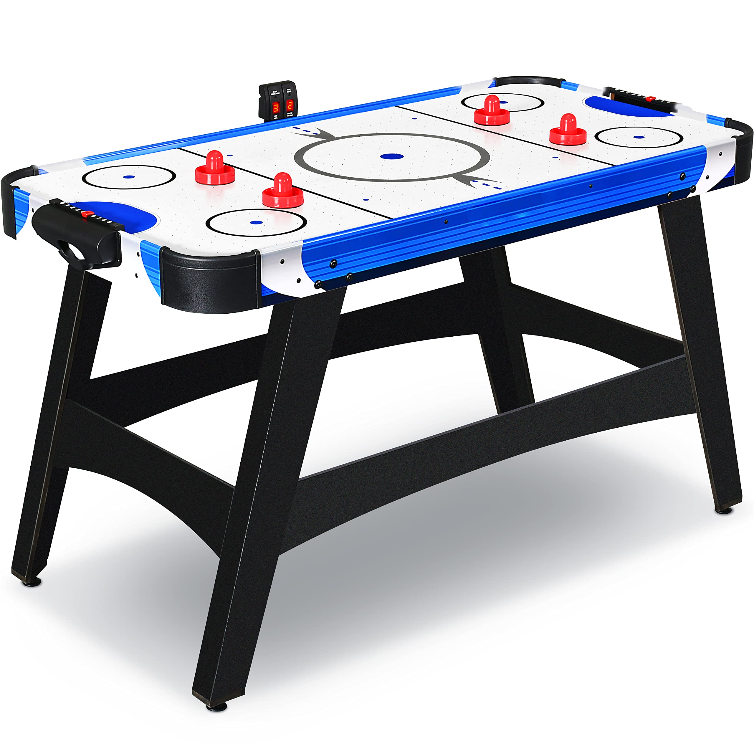 serenelifehome Powered Air Hockey Table, 45 ft 54AA Sports Arcade games, with complete Accessories, Digital LED Scoreboard, Built in Score Trac