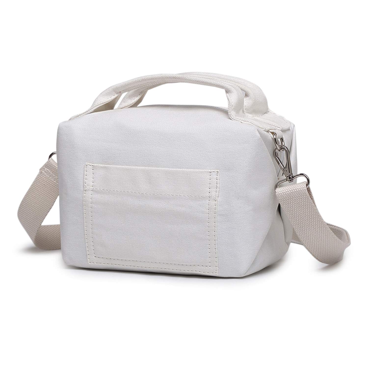 NOL Natural Organic  Lunch Bag Women Insulated Bento Bags Small cooler Leakproof Reusable Kids Lunch Box for Teen girls (White)