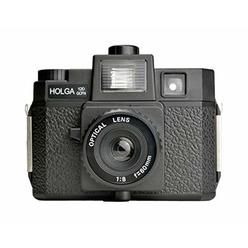 HOLGA 120GCFN Plastic Medium Format Camera with Built-in Flash and Glass Lens, Black (296120)