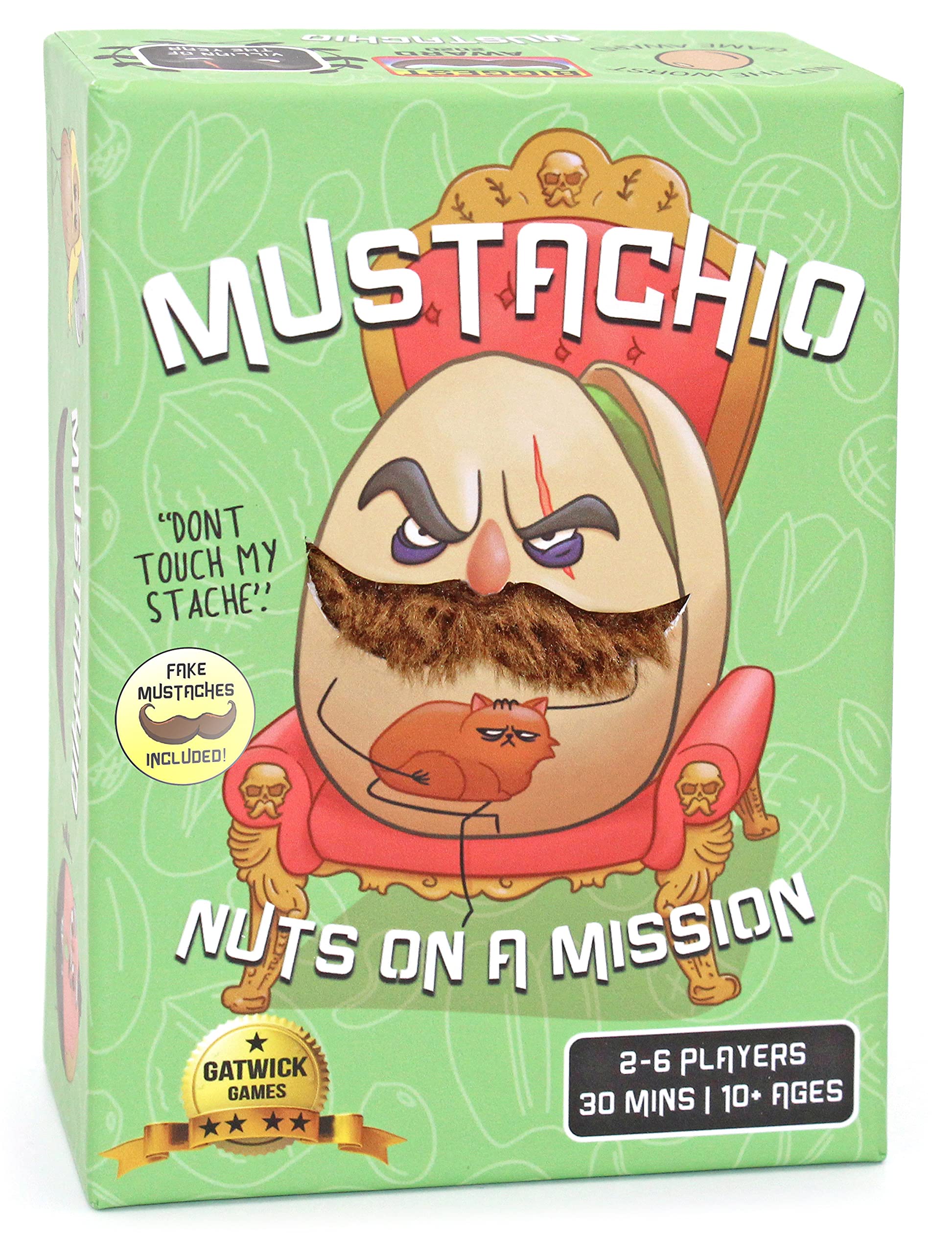 Gatwick Games Mustachio by gatwick games  Mustaches Now Included  A Strategy game of Trickery & Scheming Nuts Funny Board games for Teens and 