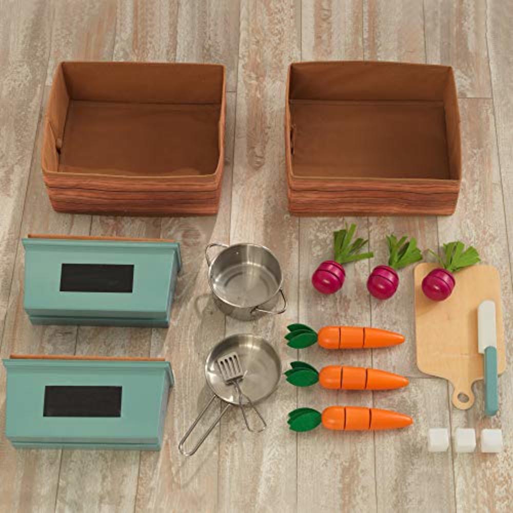 KidKraft Wooden Farm to Table Play Kitchen with EZ Kraft Assembly, Lights & Sounds, Ice Maker and 18 Accessories, Gift for Ages 