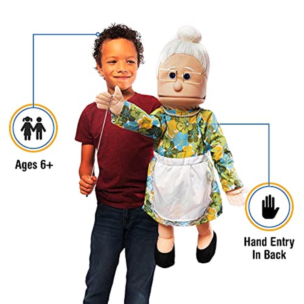 Silly Puppets 25" Granny, Peach Grandmother, Full Body, Ventriloquist Style Puppet