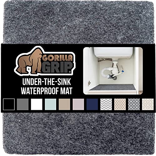 gorilla grip Quick Dry Waterproof Under Sink Mat Liner, Slip Resistant, Non-Adhesive, Absorbent Mats for Below Sinks, Durable Sh