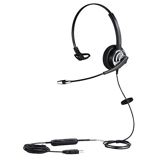 mkj USB Headset with Noise Cancelling Microphone and Volume Controller for Conference Calls Softphone Conversation Clear Chat Online