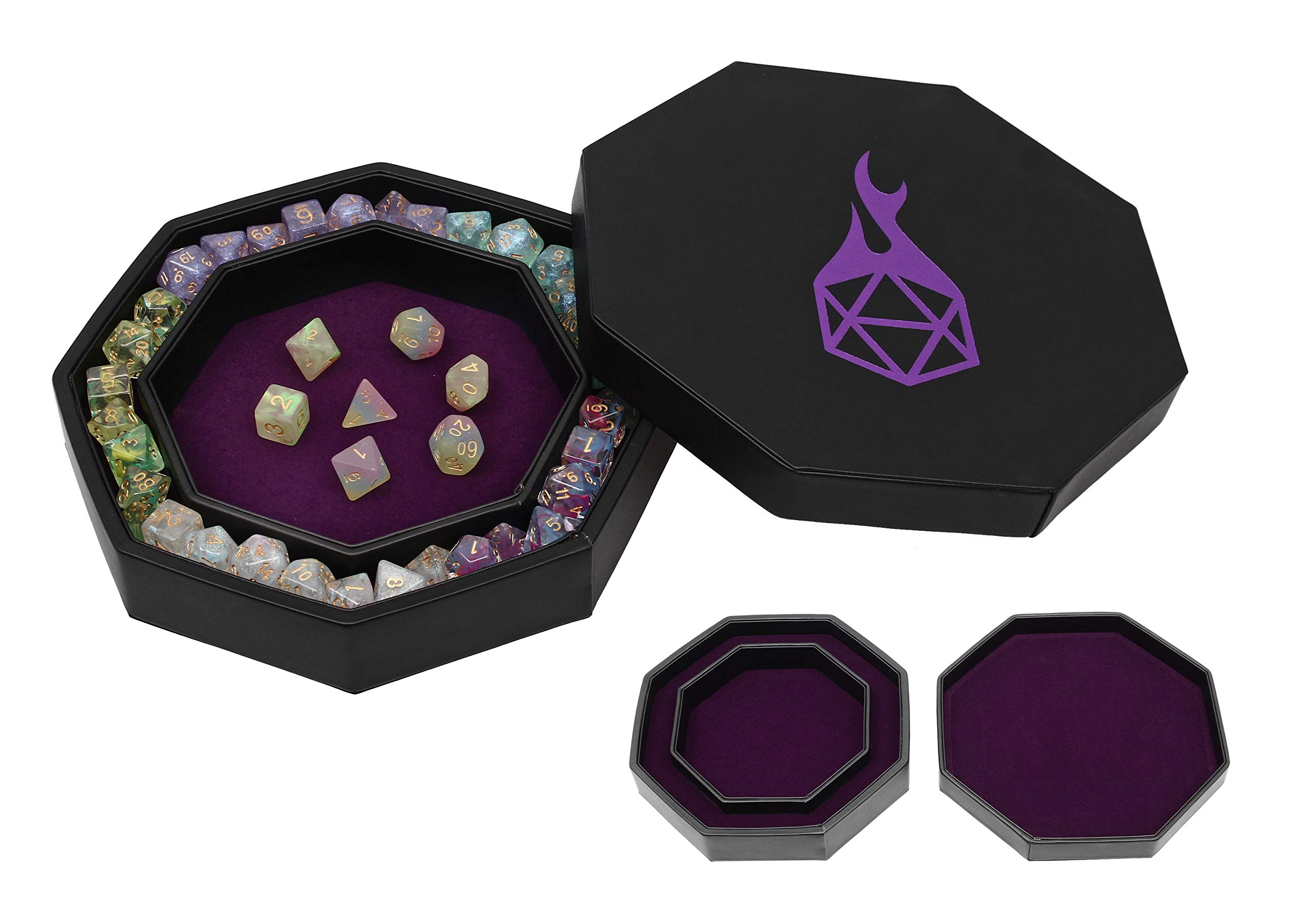 Forged Dice co Dice Tray Arena Rolling Tray and Storage compatible with Any dice game, D&D and RPg gaming (Purple)