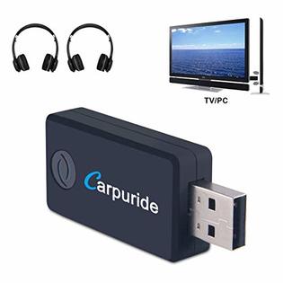 Carpuride tx9 Bluetooth Transmitter for TV PC, (3.5mm, RCA, Computer USB  Digital Audio) Dual Link Wireless Audio Adapter for Headphones, Low L