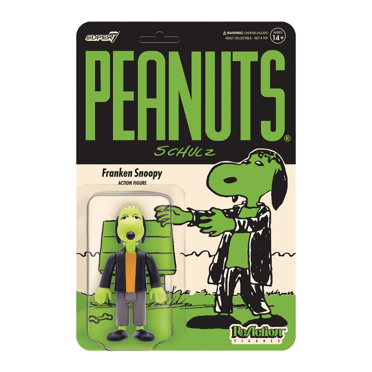Super7 Peanuts W5 SNOOPIES Franken Snoopy Reaction Figure