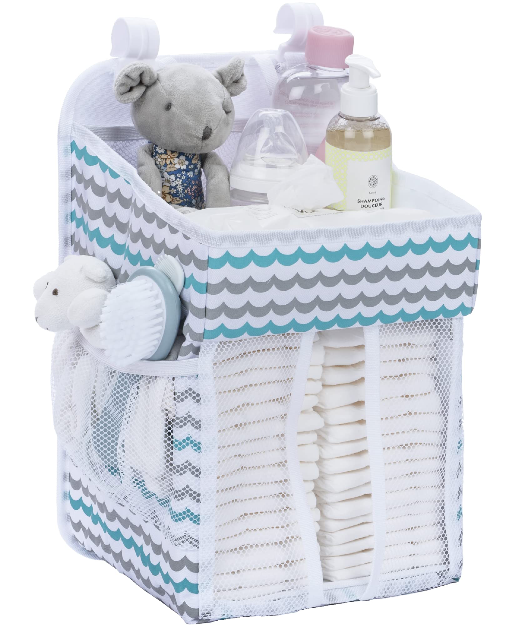 cradle Star Diaper caddy changing Table Baby Organizer Hang on crib, Multiple Pockets Hold