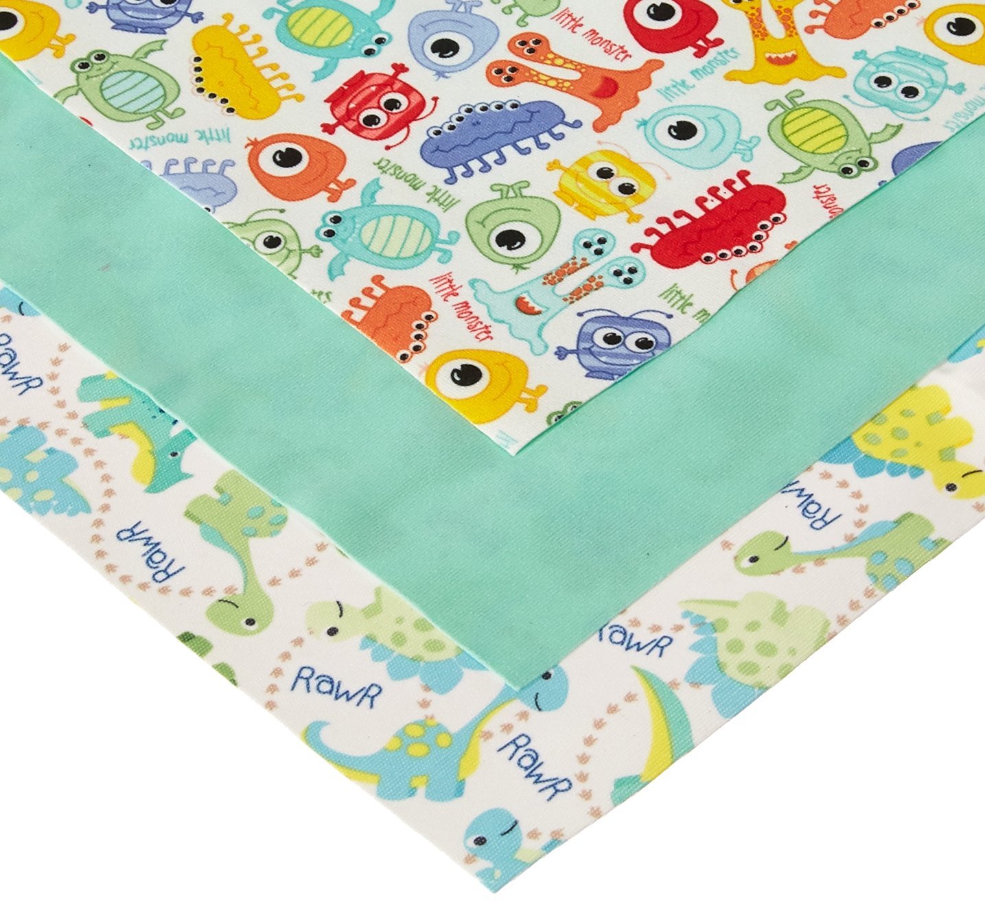 Babyville Boutique 35025 PUL Fabric, Dinos & Monsters, 21 x 24-Inch (3-count)